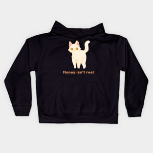 Money Isn't Real Cat Cute Kawaii Kids Hoodie